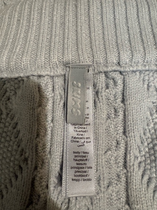 Skims Snow Bunny Cable Knit Straight Legs Pants - Picture 10 of 12